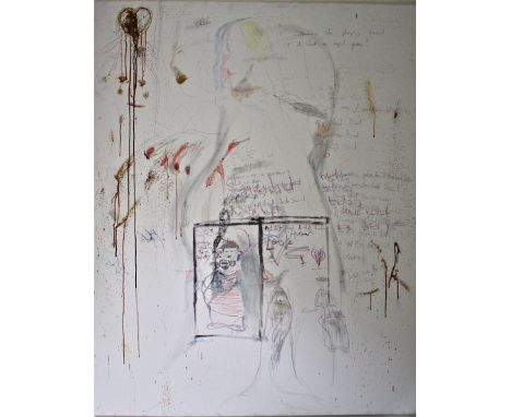 Pete Doherty Libertines Original Blood Painting for Amy Winehouse. A large scale 151cm x 121cm painting by Pete Doherty, musi