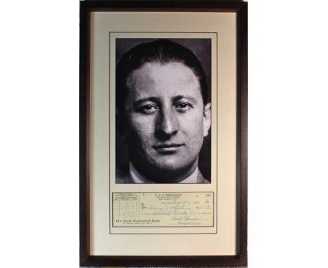 Carlo Gambino ‘Godfather’ signed Cheque Display. Boss of New York’s most powerful crime family and model for The Godfather. H