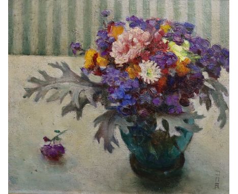 Dorothy M. Roberts (fl.19335-1940), oil on board, ‘Bouquet’, initialled, details verso, 26 x 23cm***CONDITION REPORT***PLEASE