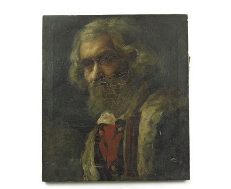 OIL ON CANVAS PORTRAIT, approx. 46 X 40 cm