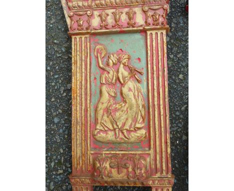 PAIR OF CAST IRON THEATRE SEAT ENDS MARKED 300 L &amp; R