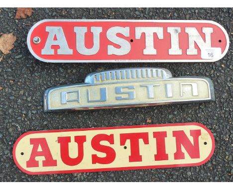 3 AUSTIN MOTORS BADGES &amp; PLATES