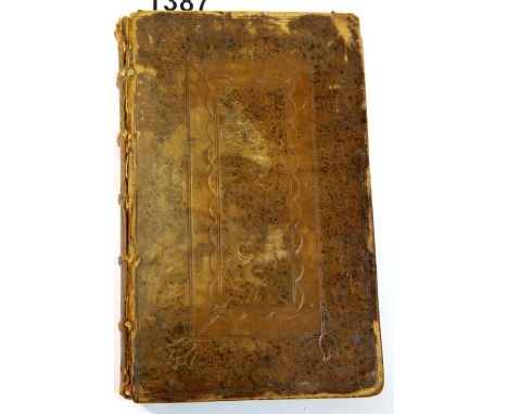 The Emperor Marcus Antoninus His Conversation with Himself by Jeremy Collier printed for R Sace 1702, front board detached. P