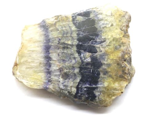 Piece of polished blue john, 4 x 3 cm, 22g. P&amp;P Group 1 (£14+VAT for the first lot and £1+VAT for subsequent lots) 