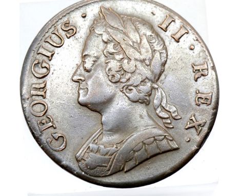1743 - Copper Half Penny of King George II. P&amp;P Group 1 (£14+VAT for the first lot and £1+VAT for subsequent lots) 