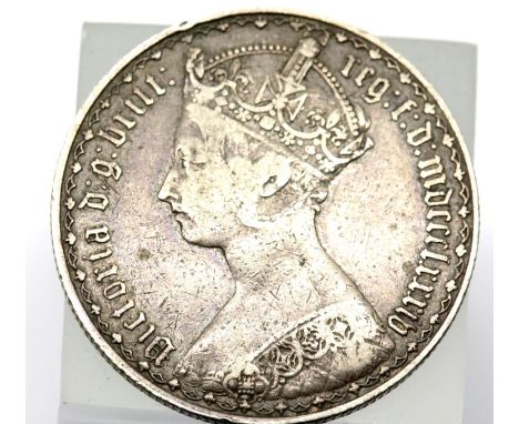 1884 Silver Gothic Florin of Queen Victoria. P&amp;P Group 1 (£14+VAT for the first lot and £1+VAT for subsequent lots) 