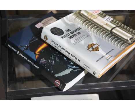 Hardback book The Harley Davidson Motor Company Archive Collection and paperback motor parts and accessories. P&amp;P Group 1