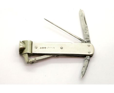 Antique sterling silver smokers tool by John R Watts fully hallmarked for 1905 or 1912. P&amp;P Group 1 (£14+VAT for the firs