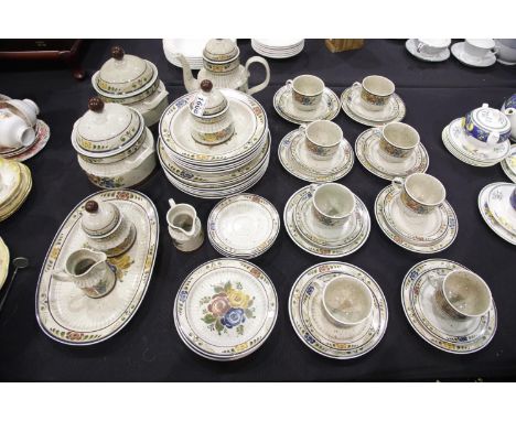 German ASTA ceramic dinner service, pattern ASZ 2, floral Decor Cortina comprising 50 pieces. Not available for in-house P&am