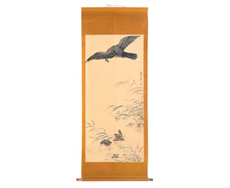 LI Ai Vee (1932-2021), o iseaux, 2 peintures sur papier, montées en rouleau, XX-XXIe s. , signature et sceau, 1 avec aigle, c