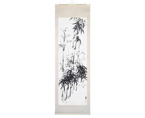 LI Ai Vee (1932-2021) , bambous, ensemble de 4 peintures sur papier, montées en rouleau, XX-XXIe s.: toutes avec signature et