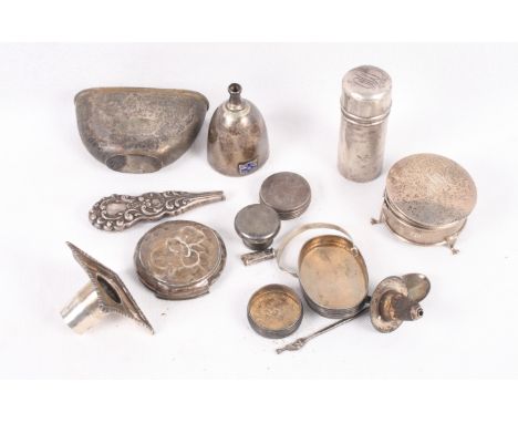 An assortment of scrap silver, 6.2 oz troy approx (please note: the hip flask cup in the photograph is no longer part of this