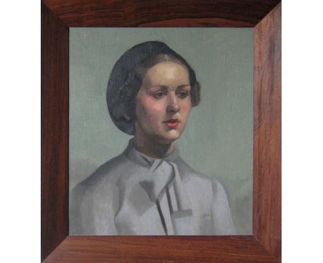 Phoebe Peto Willetts (1917 - 1978), six oils on canvas - portrait of a female Jewish refugee, portrait of a lady after Tom Ke