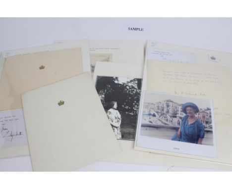 HM Queen Elizabeth The Queen Mother - selection of Christmas cards 1962 and 1984, signed 'Elizabeth R', 1970 unsigned card, e