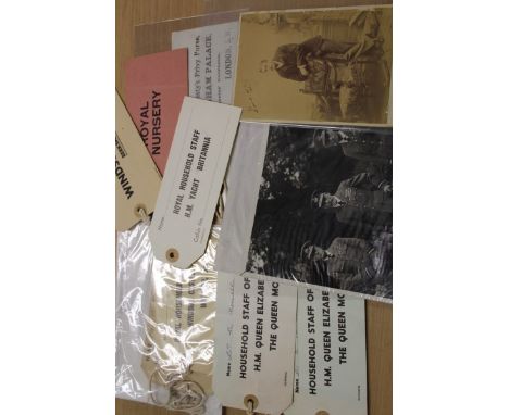 Collection mixed Royal ephemera including Royal luggage tags, Royal menus including HM Yacht Victoria & Albert, Cecil Beaton 