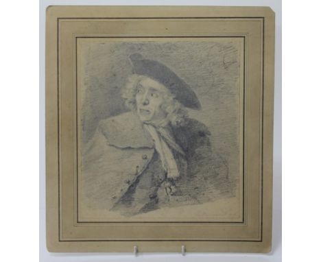 Lady Margaret Beaumont, pair early 19th century pencil studies - portrait after Zoffany and another similar, one signed and d