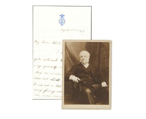 HRH Prince George, later King George V - handwritten letter on Royal Yacht Osborne headed notepaper dated August 15th 1877 to
