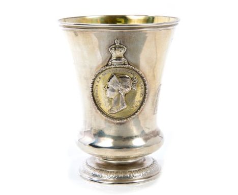 Fine silver Queen Victoria Coronation commemorative beaker (hallmarked London 1838 William Bateman for Rundell, Bridge & Co.)