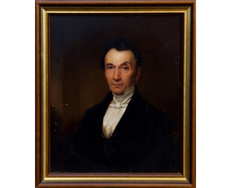 James P. Edgar (1819 - 1876), oil on board - portrait of Sir Hugh Barclay, signed and dated 1859, in gilt frame, 37cm x 30cm