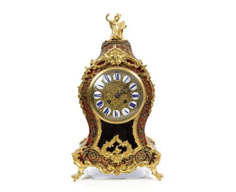 19th century French mantel clock with eight day movement, outside countwheel, striking on a gong, with Japy Frères stamp and 