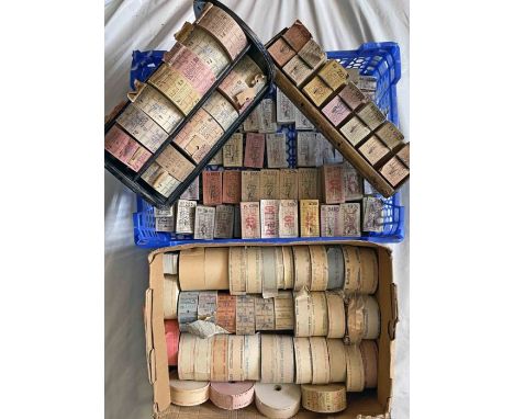 Quantity (130+) of TICKET PACKS &amp; ROLLS (130+) &amp; TICKET RACKS (2) comprising c30 Ultimate rolls (21 are in an Ultimat