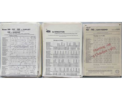 Large quantity (c450) of mainly 1960s/70s London Transport/London Country bus stop PANEL TIMETABLES for Country Area routes b