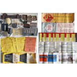 London Transport trolleybuses etc RELICS including cab bell, interior blind, bell pushes, switch &