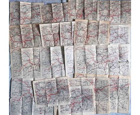 Large quantity (18) of 1883-1908 London Underground MAPS: The "District Railway" Miniature Map of London [and Environs]. Most