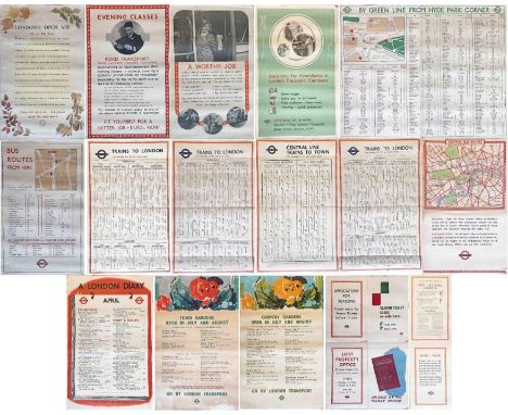Quantity (20) of 1940s/50s London Transport double-royal and small panel POSTERS including London's Open Air - the Trees by M