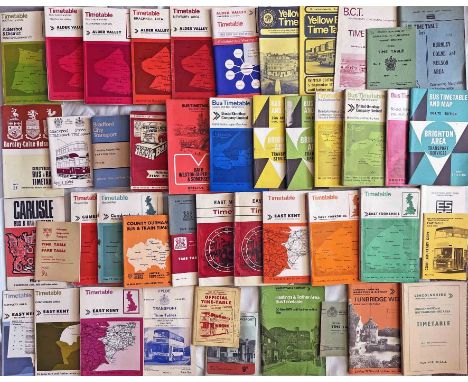 Large quantity (46) of mainly 1960s/70s bus TIMETABLE BOOKLETS from operators A-M and including Aldershot &amp; District, Ald