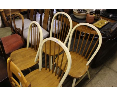 Four stick back kitchen chairs 