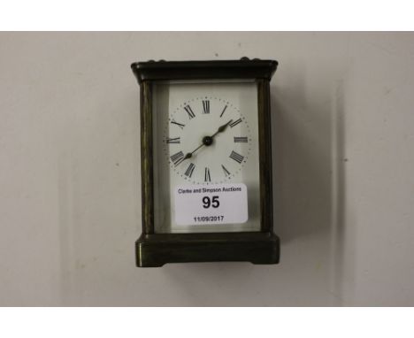 A brass carriage clock 