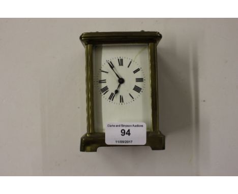 A brass carriage clock 