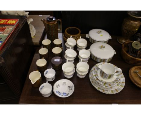 A collection of Midwinter dinnerware; bone china teaware; and Hornsea coffee ware 