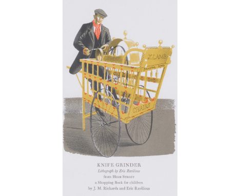 Eric Ravilious, Knife Grinder, original lithograph, large paper issue from 1937, pre-dates the book edition of 1938, 26cm x 1