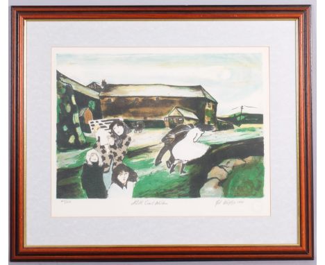 Gill Watkiss, North Coast Walkers, lithograph, signed in pencil, no. 48/125, Appledore Press blind stamp, plate 36cm x 50cm, 