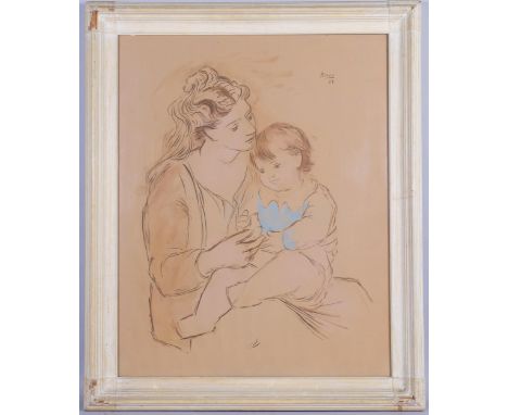 After Pablo Picasso, Mere Et Enfant, lithograph, signed in plate, 1922, 72cm x 57cm, framed