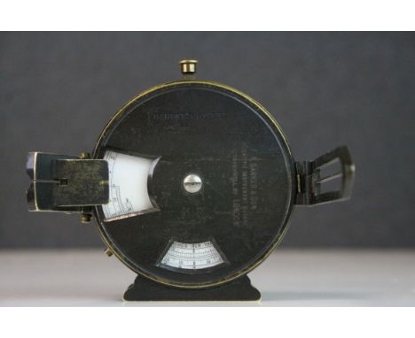 19th century F Parker &amp; Son brass clinometer, Barker's patent no. 1926 stamped 3142
