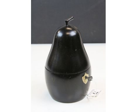 Georgian style fruit wood pear shaped shaped tea caddy 