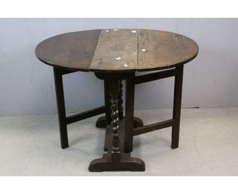 *Antique Small Oak Gate-leg Trestle Table, circa 1680, 69.8cms x 78cms ***Please note that VAT is applicable to the hammer pr