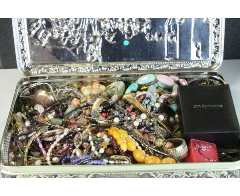 Tin of mixed Costume jewellery &amp; Watches to include vintage