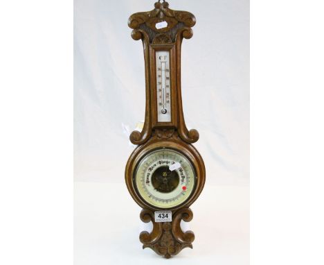 Early 20th century oak cased barometer
