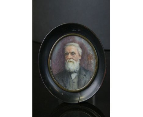 Miniature portrait of a bearded gent oval 
