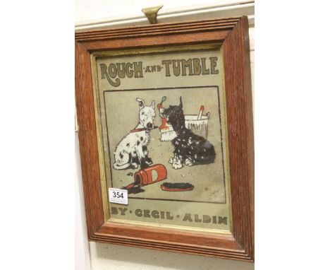 Cecil Aldin early 20th century print of dogs titled Rough &amp; Tumble 