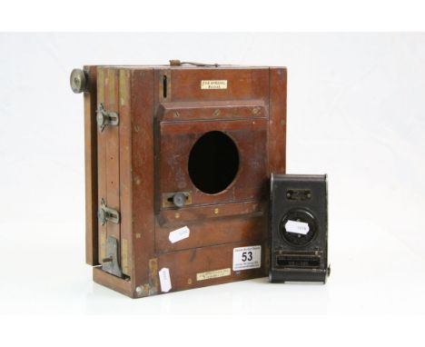 J Lancaster "Special Patent" Plate Camera, (lacking Lens) plus an Eastman &amp; Co Kodak Camera model A-127
