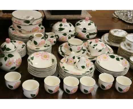 Comprehensive Villeroy &amp; Boch Wild Rose patterned dinner service, to include tureens, teapot, condiment sets, bowls, plat