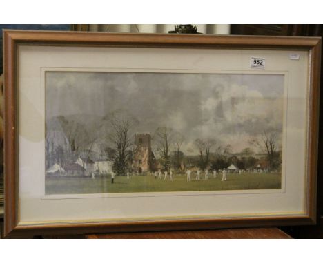 Cricket interest Roy Perry framed print entitled The Opening Match 