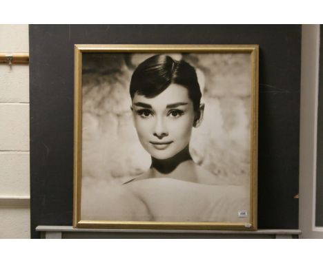 Large studio art portrait of film Starlet Audrey Hepburn, approx.75cm x 75cm 