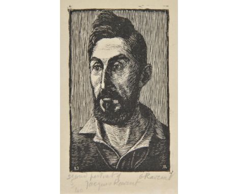 *@Raverat (Gwen, 1885-1957). Portrait of Jacques Raverat, 1925,  woodcut on japan, signed, inscribed 'second portrait of Jacq