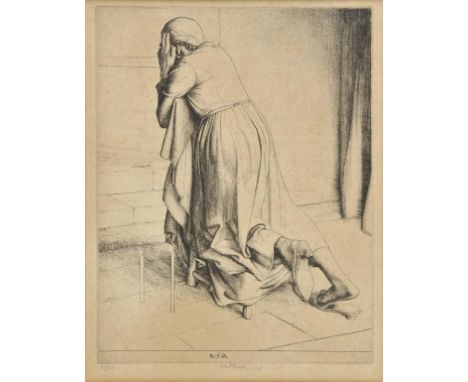 *@Austin (Robert Sargent, 1895-1973). Woman Praying, 1928,  copper engraving, signed and dated in pencil, and numbered 25 fro